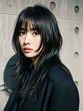 セミロング ウルフカット 811 大阪梅田 ウルフのヘアスタイル