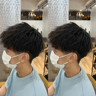 パーマ メンズ センターパート ／植田のヘアスタイル