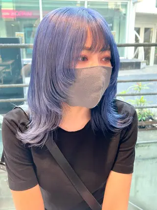 セミロング カラー パーマ ヘアアレンジ メンズ キッズ ネイル マツエク・マツパ アイブロウ ハイトーン/ピンク 💗モモ໒꒱のヘアスタイル