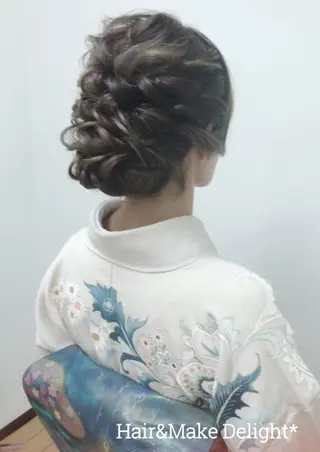 セミロング ヘアアレンジ Hair&Make Delight*のヘアスタイル