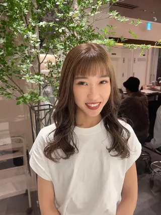 セミロング カラー 💎K-two名古屋 安田ちづる💎のヘアスタイル