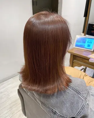 ミディアム カラー 【韓国ヘア×透明感 カラー】笹谷 莉未のヘアスタイル