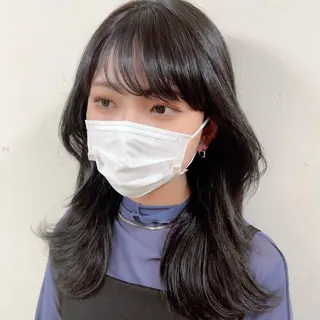 セミロング カラー ヘアアレンジ maoブリーチ無し 似合わせカラーのヘアスタイル