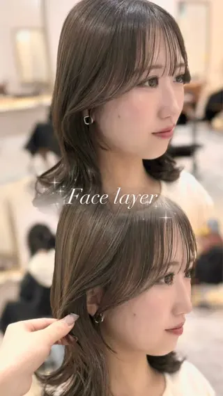 ロング mareka/顔周り /透明感カラー🤍のヘアスタイル