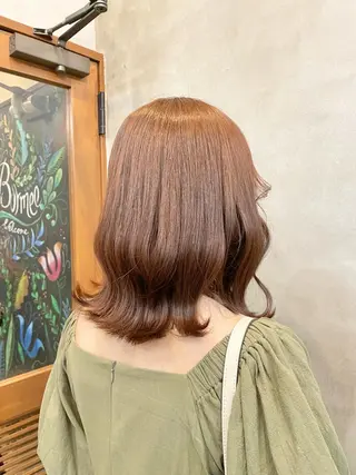 ミディアム カラー ヘアアレンジ 【ピンク/韓国ヘア/ ヘアセット】亜海のヘアスタイル