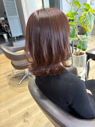 ミディアム 韓国風/レイヤー /chere 金剛店のヘアスタイル