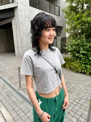 ミディアム パーマ パーマ/透明感カラー /ボブ/吉田一生のヘアスタイル