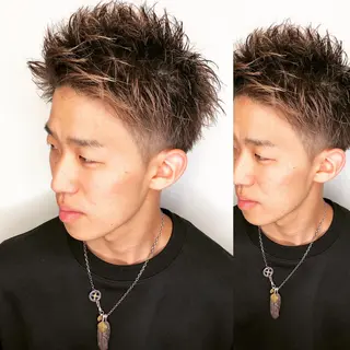 ショート カラー メンズ メンズヘア特化 崎田 成人のヘアスタイル