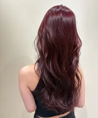 ロング カラー aku💞韓国風🩷 ピンクカラー🎀🩷のヘアスタイル