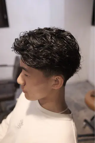 ショート パーマ メンズ カットモデル募集 /ハナオカユウキのヘアスタイル