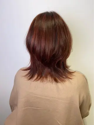 ミディアム カラー 🐺ウルフ/レイヤー 似合わせ‎🤍沙羅のヘアスタイル