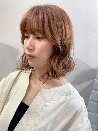 ミディアム カラー hub hair レイヤー/透明感のヘアスタイル