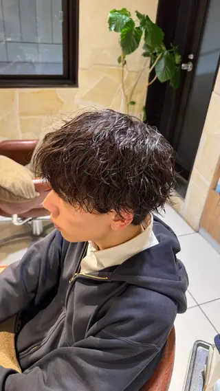 ショート カラー パーマ ヘアアレンジ メンズ メンズパーマ何でも屋 /新宿/石見のヘアスタイル