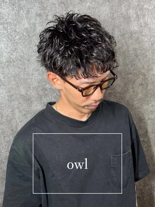 ショート パーマ メンズ メンズ専門 美容師✨ アメ村 堀江颯瑛のヘアスタイル