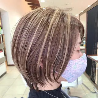 ショート カラー ブリーチ、デザイン  カラー福士直矢のヘアスタイル