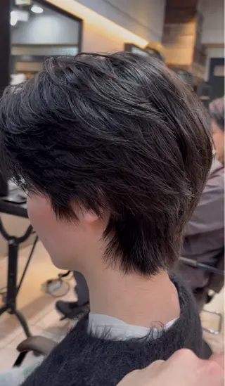 ショート メンズ ハルキ/メンズ縮毛/ ベージュ/暖色/特化のヘアスタイル