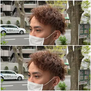 ショート パーマ メンズ 韓国風メンズ/毛流れ ヘアなら須田龍世のヘアスタイル