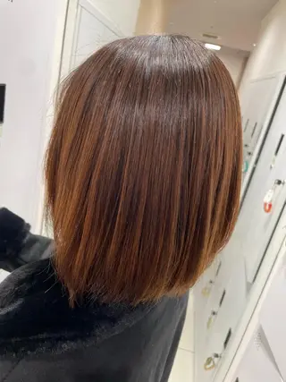 ミディアム クロスパーマ/うる艶 カラー/Kurumiのヘアスタイル