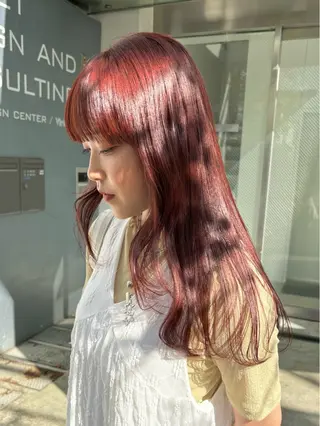 ミディアム カラー オリーブ/縮毛♡ Natsuno🩰のヘアスタイル