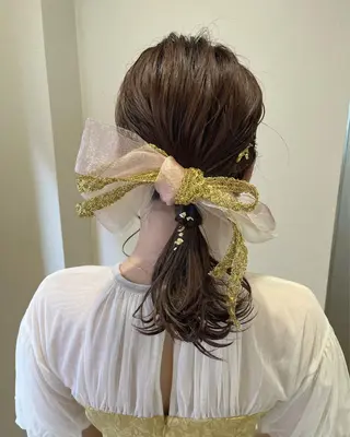 セミロング ヘアアレンジ サソウ ユリエ🥥のヘアスタイル