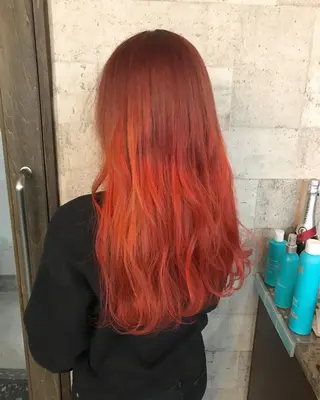 ロング カラー インナーカラー/天神 ブリーチ/吉田のヘアスタイル