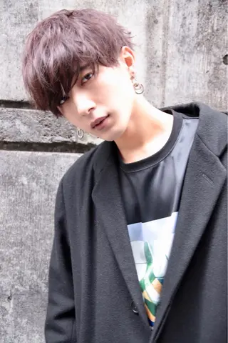 ミディアム カラー パーマ メンズ 赤み消し🌿 透明感カラー🫧のヘアスタイル