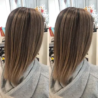 ミディアム カラー JILBLAN京都 ショート/ハイライトのヘアスタイル