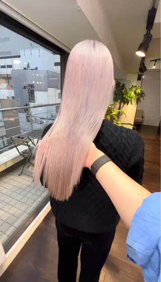 ロング カラー 🧡梅田ハイトーン カラー🧡runaのヘアスタイル