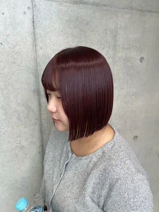 ショート カラー ヘアアレンジ ボブ艶モテカラー🫧 カリンのヘアスタイル