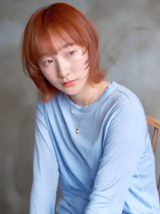 ミディアム カラー 木村陸弥 似合わせ 透明感カラー🌿のヘアスタイル