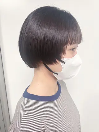 ショート morio from london所属・松岡彩華 ボブ /グレージュのヘアスタイル