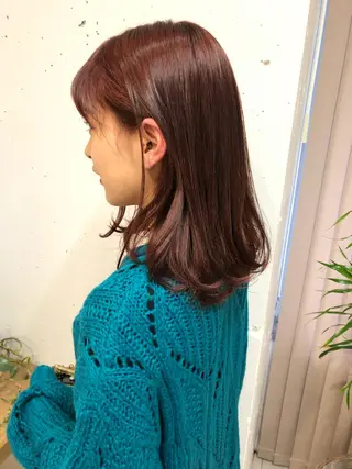 ミディアム カラー 🌷ボブ/髪質改善 ストレートのヘアスタイル