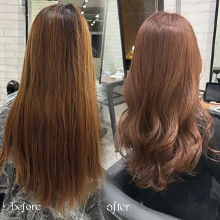 ロング カラー ヘアアレンジ kei/透明感カラー /ベージュ/インナーのヘアスタイル