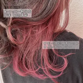 セミロング カラー パーマ ヘアアレンジ メンズ ネイル マツエク・マツパ 新宿駅近♡友達とOK 🦋W -ワット -のヘアスタイル