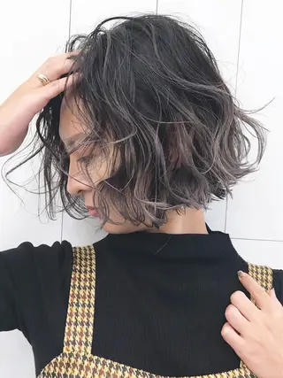 ミディアム カラー パーマ ヘアアレンジ ITbyALBUM 中野店のヘアスタイル