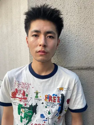 カラー パーマ ショート メンズ CEINE＋ officialのヘアスタイル