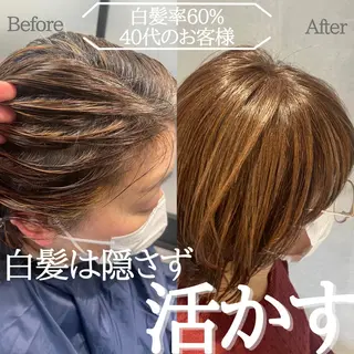 ミディアム カラー DX SHARE SALON所属・matka白髪ぼかし 大人ヘア/KEIKOのヘアスタイル