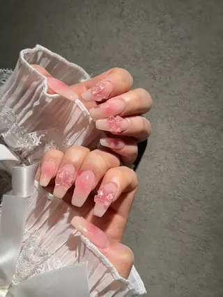 ネイル I-nailロング /ワンホン/キラキラのネイルデザイン