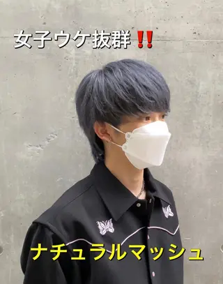 メンズ 透明感ブリーチ/ メンズパーマのヘアスタイル