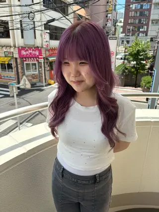 ロング カラー 羽エクステ/シール エクステ/横浜駅5分のヘアスタイル