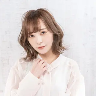 ミディアム カラー 新宿/韓国風レイヤー 髪質改善/渋谷直樹のヘアスタイル