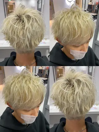 ショート カラー パーマ ヘアアレンジ メンズ 🔥メンズパーマ特 化🔥渡辺一翔🔥のヘアスタイル