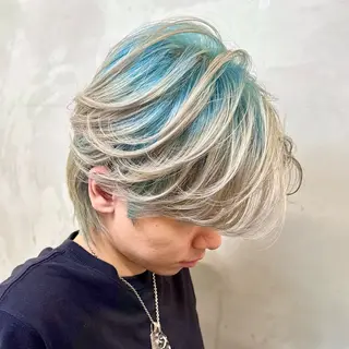 ショート カラー メンズ Mirareee tokyo所属・バレイヤージュ/ シャドウルーツ/安室のヘアスタイル