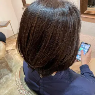 ミディアム パーマ/透明感カラー 小松のヘアスタイル