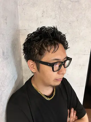 ショート パーマ メンズ ブリーチ/エクステ/ 19歳/新宿/アリルのヘアスタイル