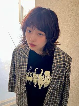 ショート パーマ 艶カラー/レイヤー/ atsumi⛰️🧸のヘアスタイル