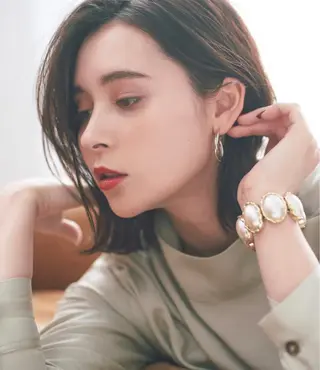 セミロング パーマ たけだゆめ ダブルカラーのヘアスタイル