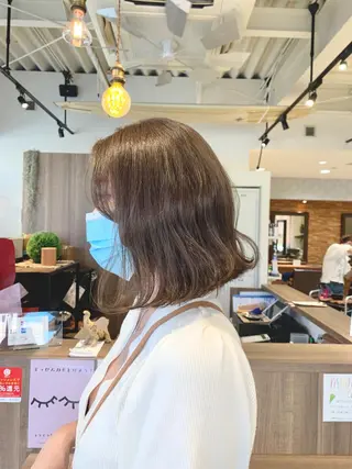ミディアム カラー 似合わせカラー/艶 髪質改善/ヨシザキのヘアスタイル