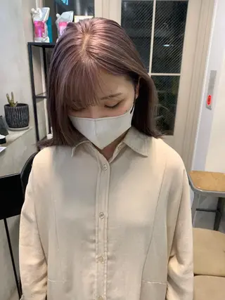 ミディアム カラー REINA☁️透明感 カラー/ぷつっと♡のヘアスタイル