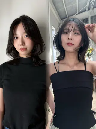 ミディアム カラー 🌿レイヤー/ブリー チ/🌿JINのヘアスタイル